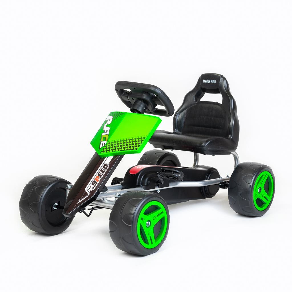 Detská šliapacia Motokára Go-kart Baby Mix Speedy Zelená - Pedálové Autá - Baby Mix