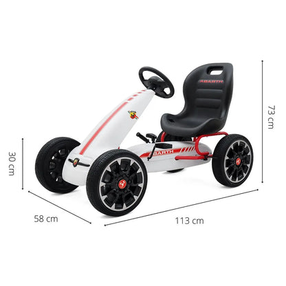 Detská šliapacia Motokára Go-kart Milly Mally Abarth Biela - Pedálové Autá - Milly Mally