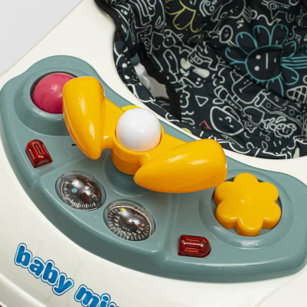 Detské Chodítko Baby Mix s Volantom a Silikónovými Kolieskami Zelená - Chodítka - Baby Mix