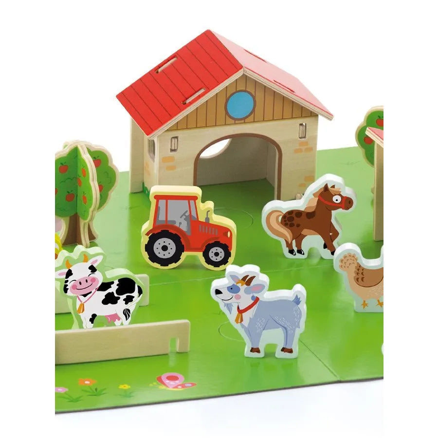 Detské Drevené 3d Puzzle Viga Farma - Puzzle pre Najmenších