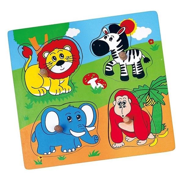 Detské Drevené Puzzle s úchytmi Viga Zoo - Puzzle pre Najmenších