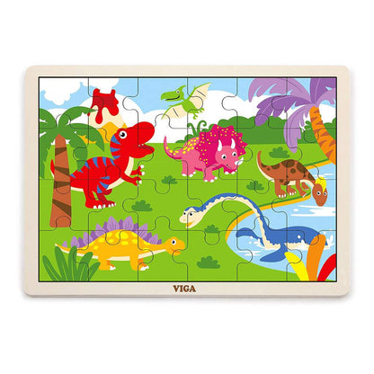 Detské Drevené Puzzle Viga Dino - Puzzle pre Najmenších