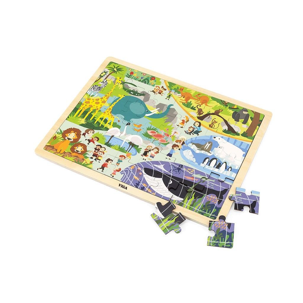 Detské Drevené Puzzle Viga Zoo 48 Ks - Puzzle pre Najmenších