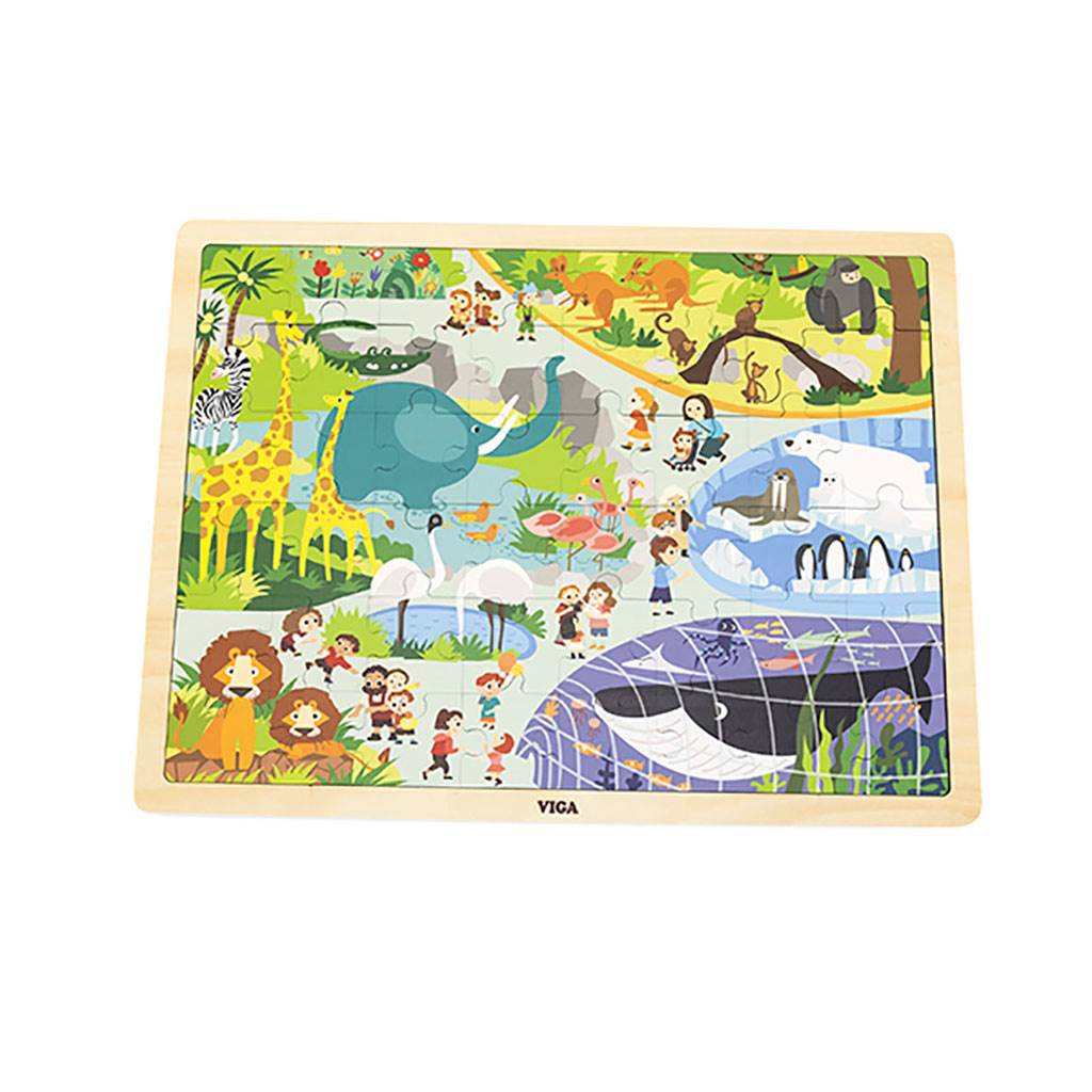 Detské Drevené Puzzle Viga Zoo 48 Ks - Puzzle pre Najmenších