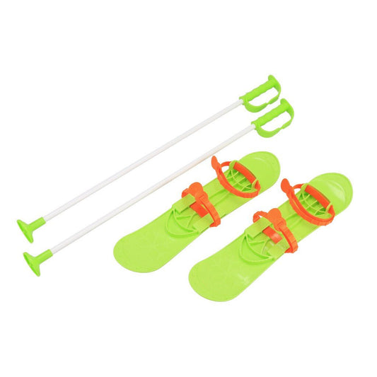 Detské lyže s viazaním a palicami Baby Mix BIG FOOT 42 cm zelené - Lyže - KiiDS.SHOP