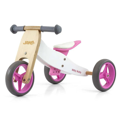 Detské Multifunkčné Odrážadlo Bicykel 2v1 Milly Mally Jake Classic Pink - Odrážadlá - Milly Mally