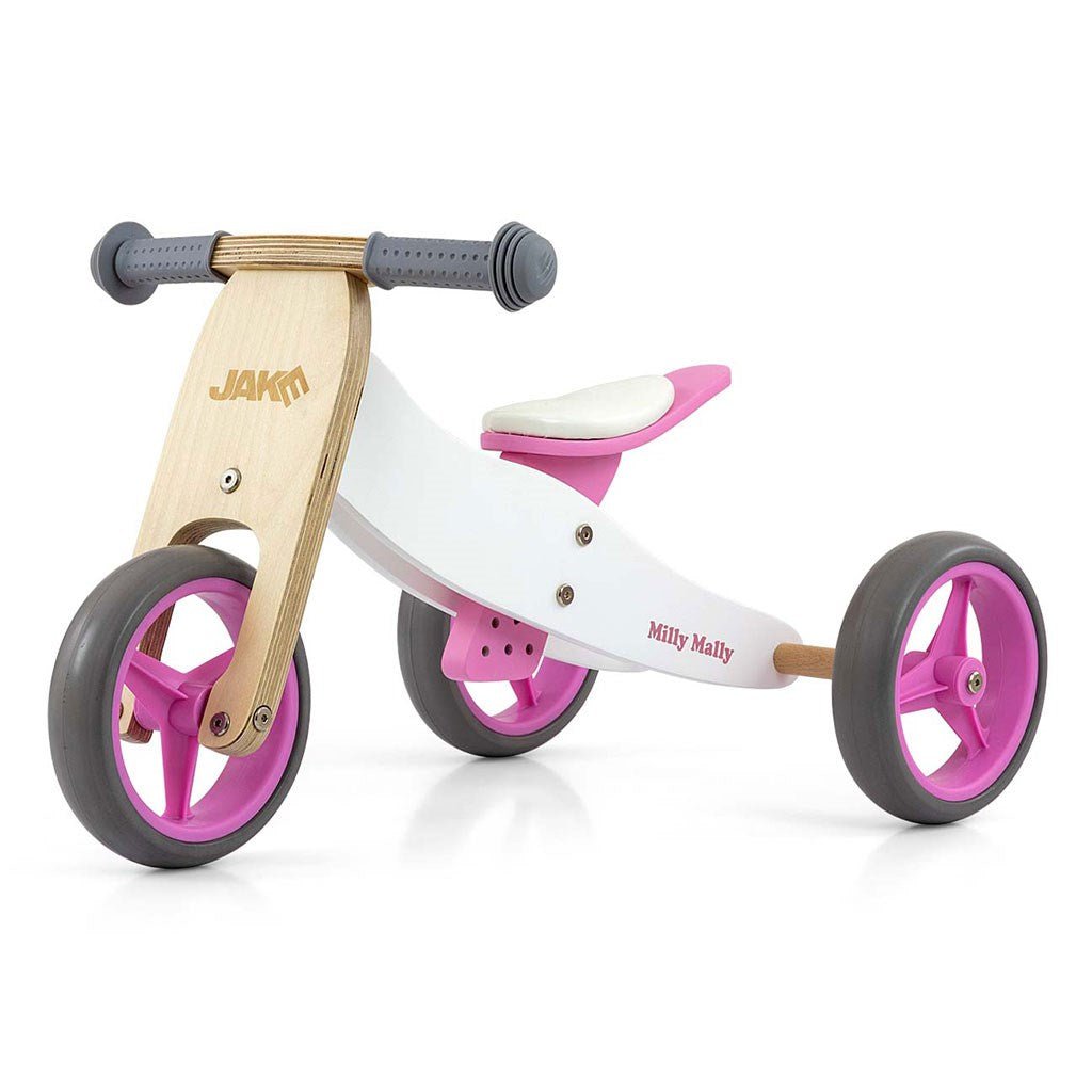 Detské Multifunkčné Odrážadlo Bicykel 2v1 Milly Mally Jake Classic Pink - Odrážadlá - Milly Mally