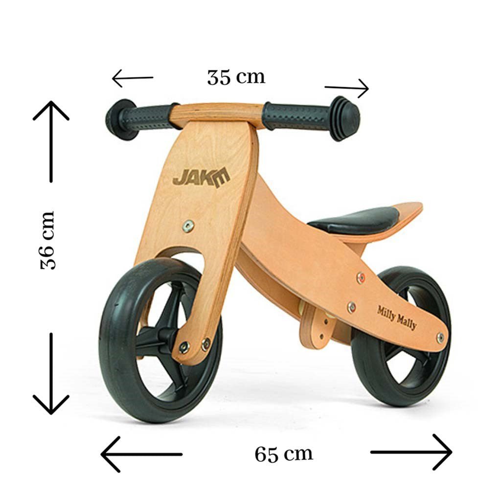 Detské Multifunkčné Odrážadlo Bicykel 2v1 Milly Mally Jake Natural - Odrážadlá - Milly Mally