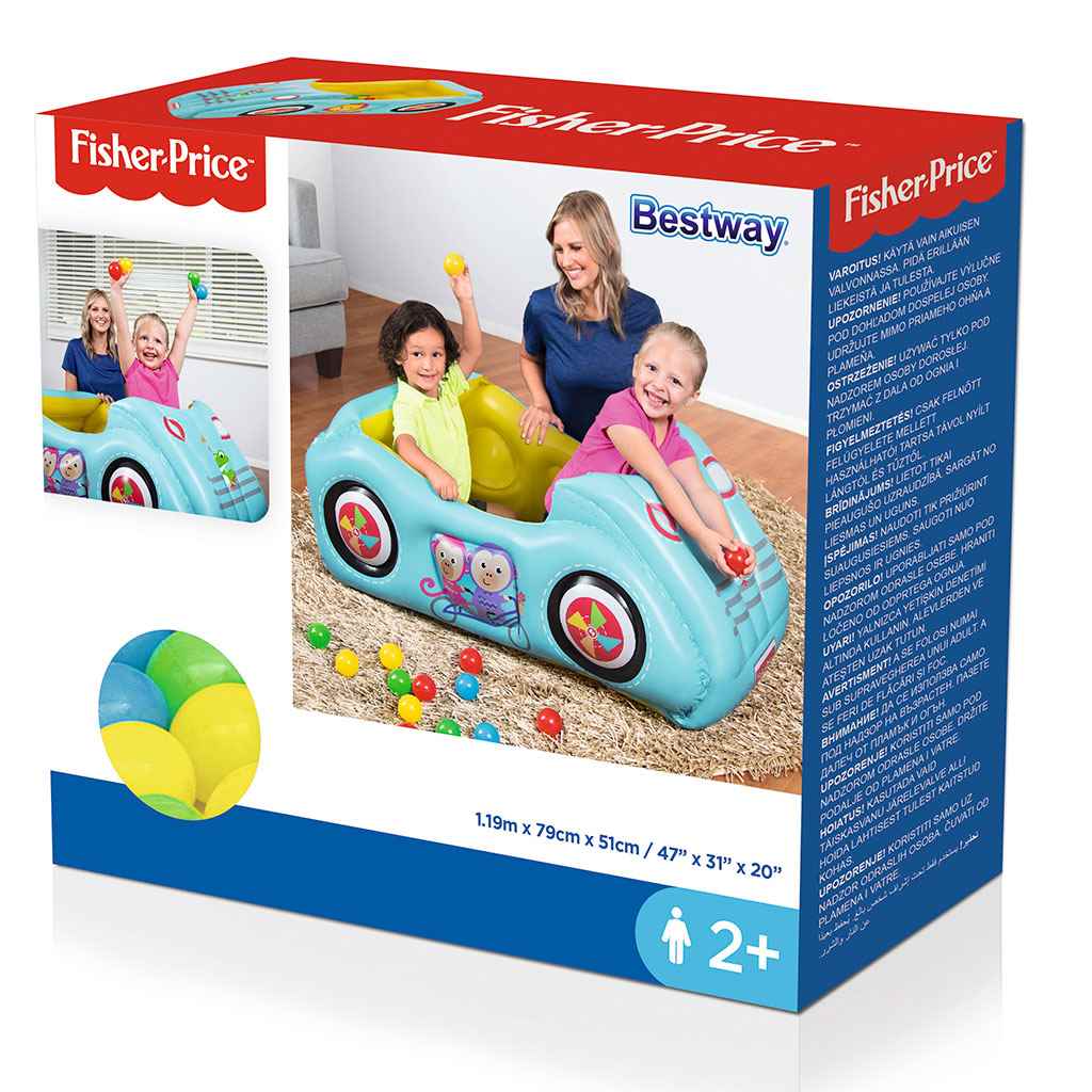 Detské Nafukovacie Autíčko Fisher-price s Loptičkami 119x79x51 Cm - Nafukovacie Hračky - Fisher Price