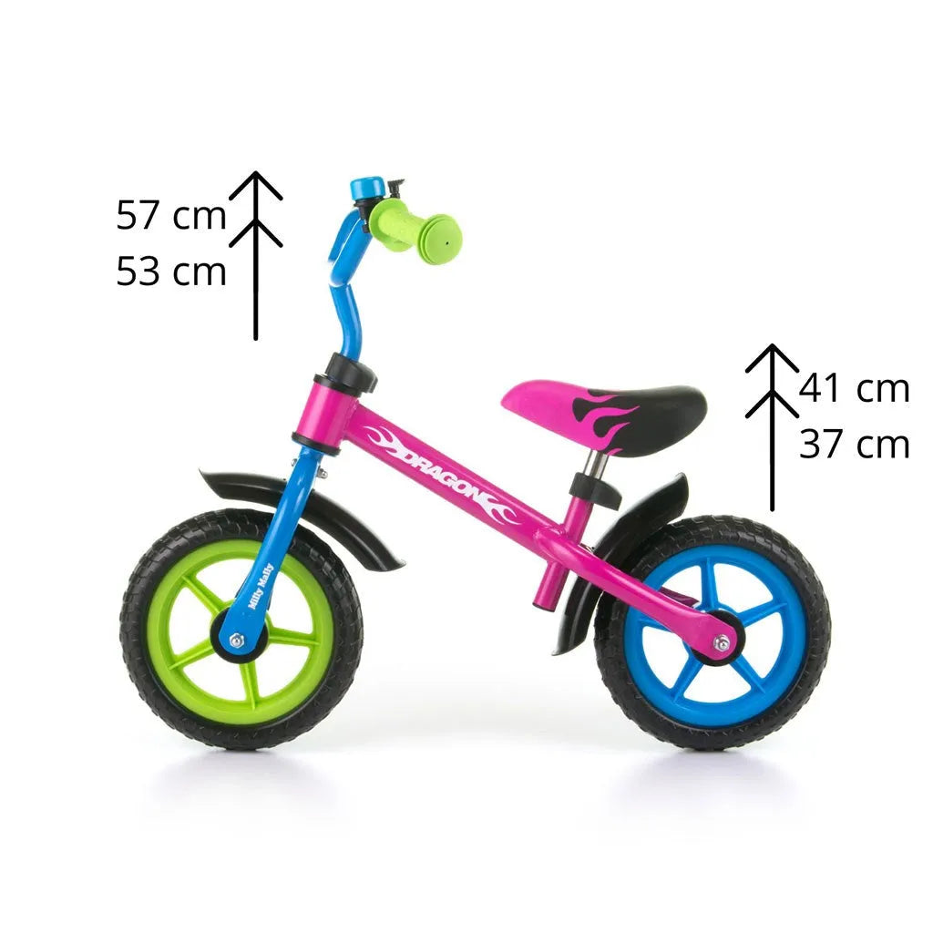 Detské Odrážadlo Kolo Milly Mally Dragon Multicolor - Balančné Bicykle - Milly Mally