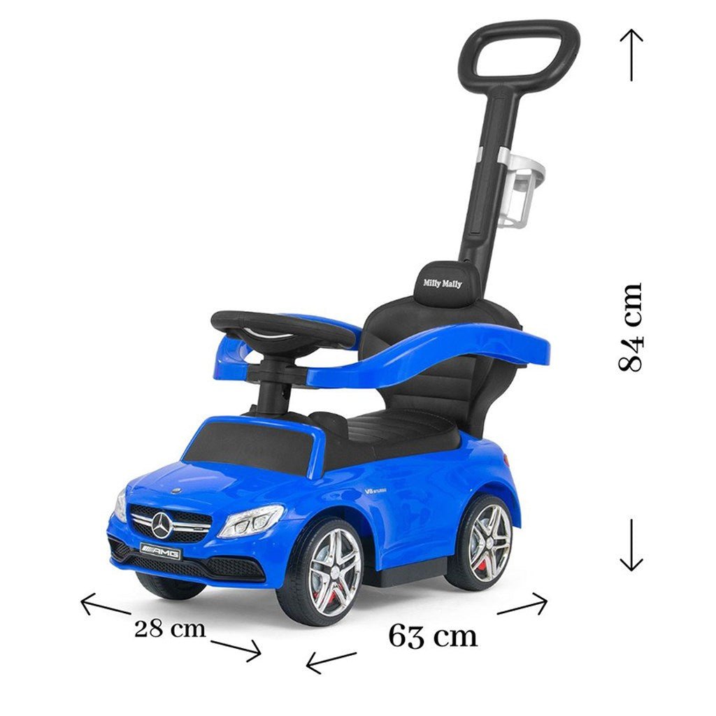 Detské Odrážadlo s Vodiacou Tyčou Mercedes Benz Amg C63 Coupe Milly Mally Blue - Odrážadlá - Milly Mally