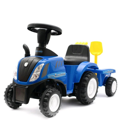 Detské Odrážadlo Traktor s Vlečkou a Náradim Baby Mix New Holland žltý - Odrážadlá - Baby Mix