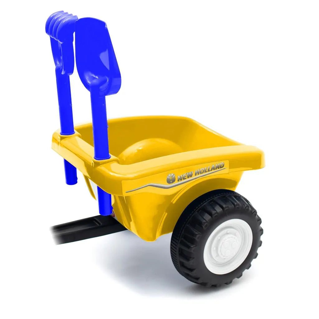 Detské Odrážadlo Traktor s Vlečkou a Náradim Baby Mix New Holland žltý - Odrážadlá - Baby Mix