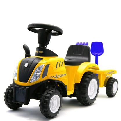 Detské Odrážadlo Traktor s Vlečkou a Náradim Baby Mix New Holland žltý - Odrážadlá - Baby Mix