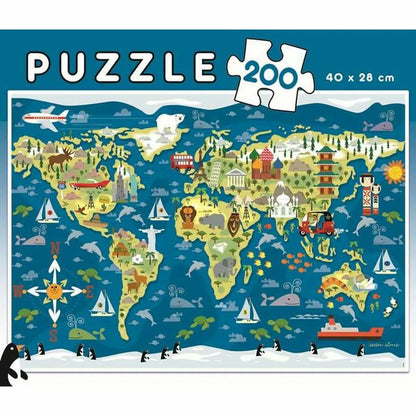 Detské Puzzle Educa Mapamundi (200 Pcs) - Hračky a Hry Puzzle Hlavolamy