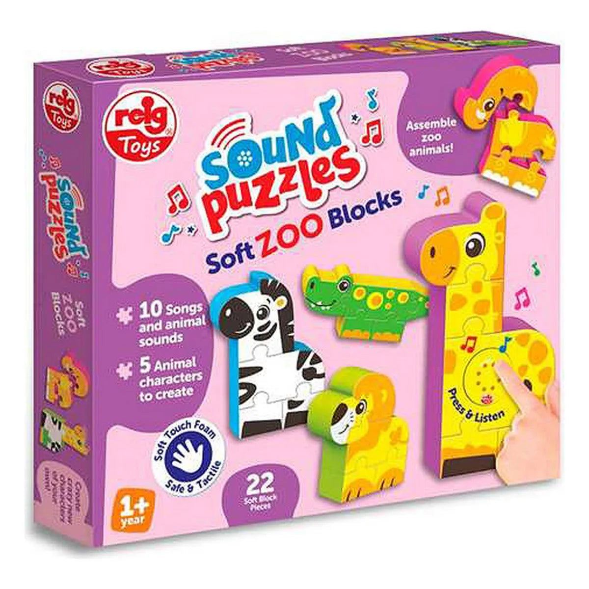 Detské Puzzle Reig Zoo Blocks 22 Kusy - Dieťa Hračky v Ranom Detstve