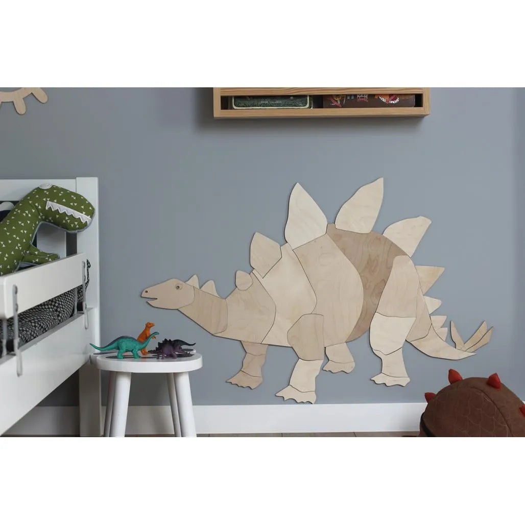 Dinosaurus Stegosaurus - Drevená Nástenná Dekorácia Veľkosť s - 60cmx94cm - Nástenná - Cut It Now