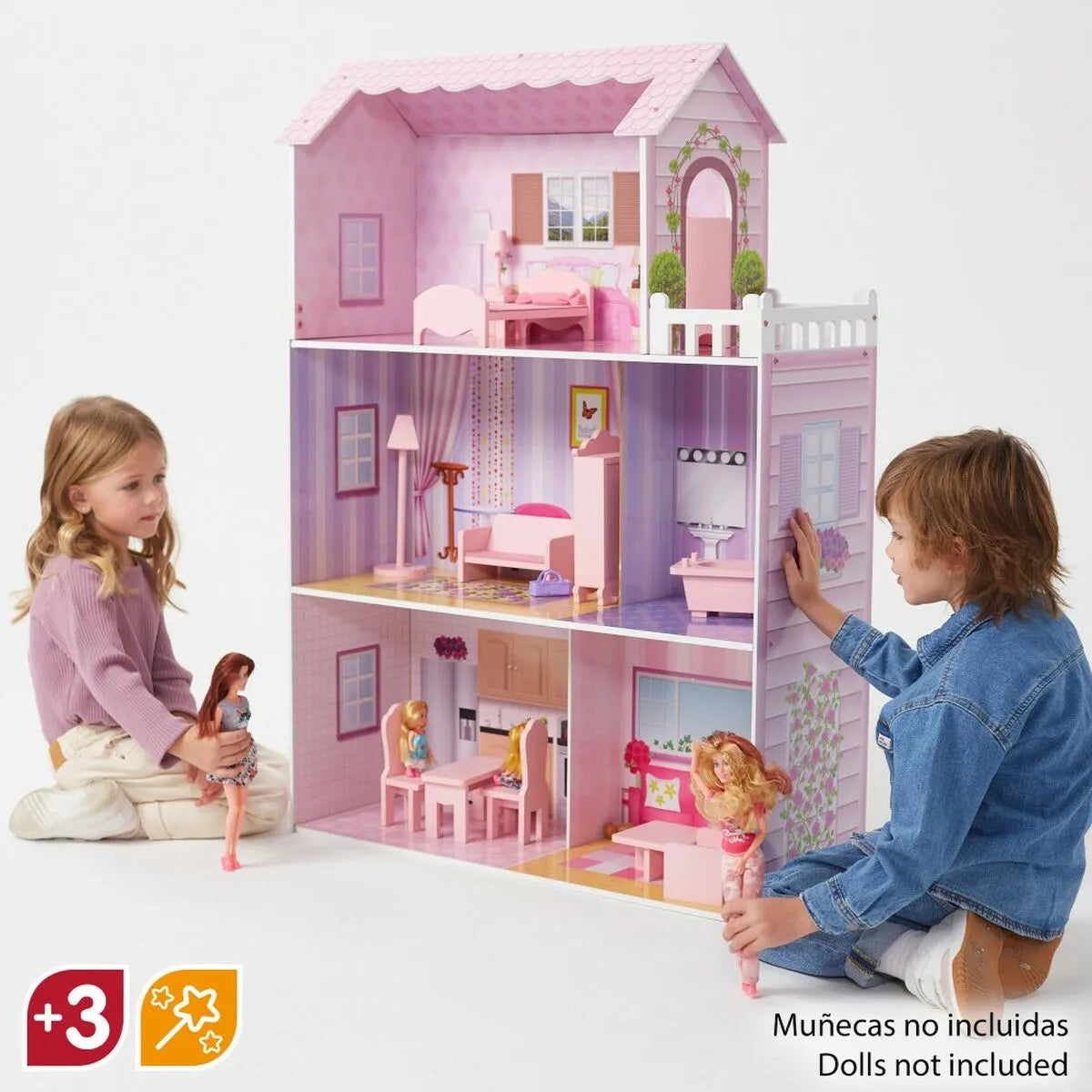 Dom pre Bábiky Play & Learn 14 Deli 80 x 112 31 Cm - Domček a Doplnky