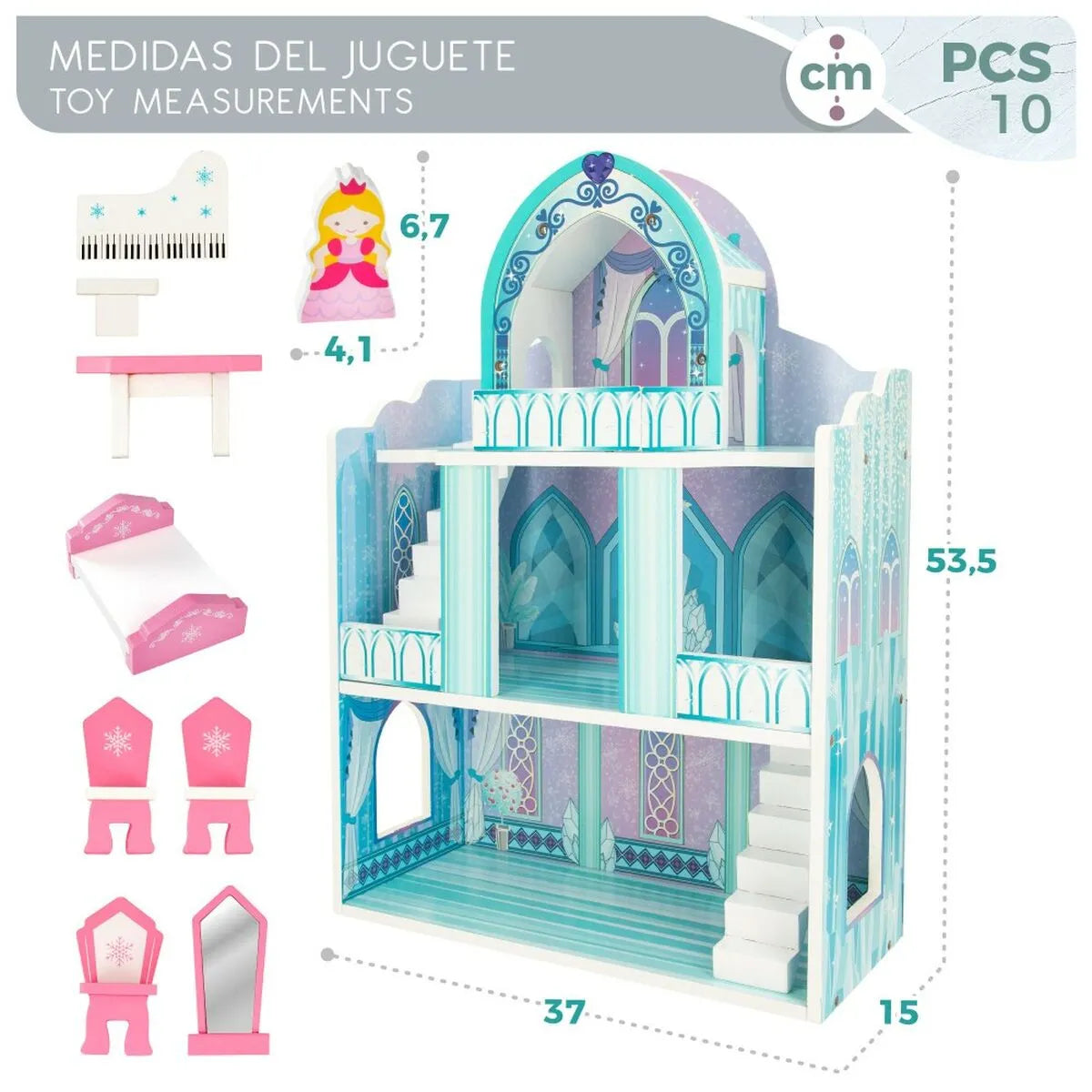 Domček – Miniatúra Woomax 9 Kusy 37 x 53,5 15 Cm 2 Kusov - Hračky a Hry Bábiky Doplnky