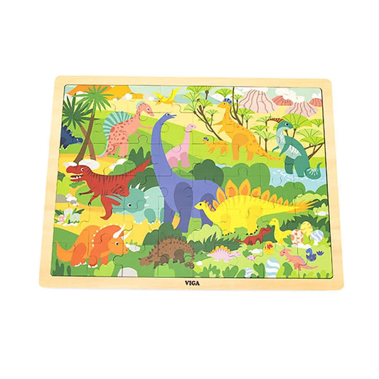 Drevené Puzzle 48 Dielikov Viga Dinosauri - Puzzle pre Najmenších