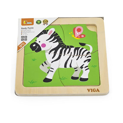 Drevené Puzzle pre Najmenších Viga 4 Ks Zebra - Hračky