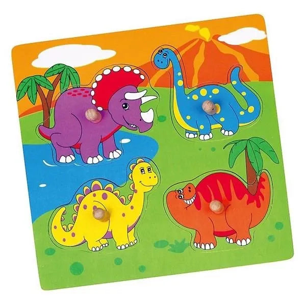 Drevené Puzzle s úchytmi pre Najmenších Viga Dino - Puzzle