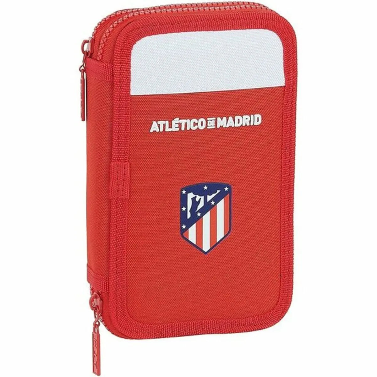 Dvojitý Peračník Plumier Atlético Madrid Biela červená (28 Pcs) - Peračníky s Vybavením