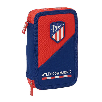 Dvojitý Peračník Plumier Atlético Madrid Modrá červená 12.5 x 19.5 4 Cm (28 Kusy) - Peračníky s Vybavením