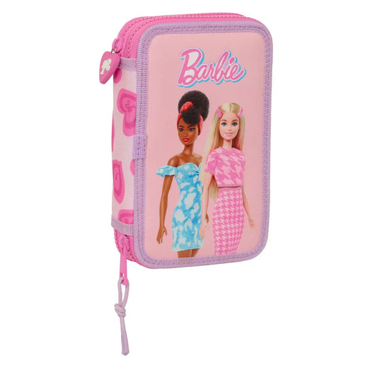 Dvojitý Peračník Plumier Barbie Love Ružová 12.5 x 19.5 4 Cm 28 Kusy - Kancelária a Kancelárske Potreby