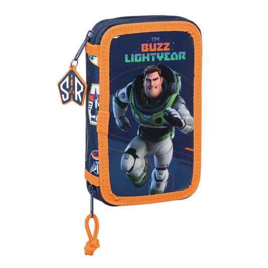 Dvojitý Peračník Plumier Buzz Lightyear Námornícka Modrá (28 Pcs) - Peračníky s Vybavením