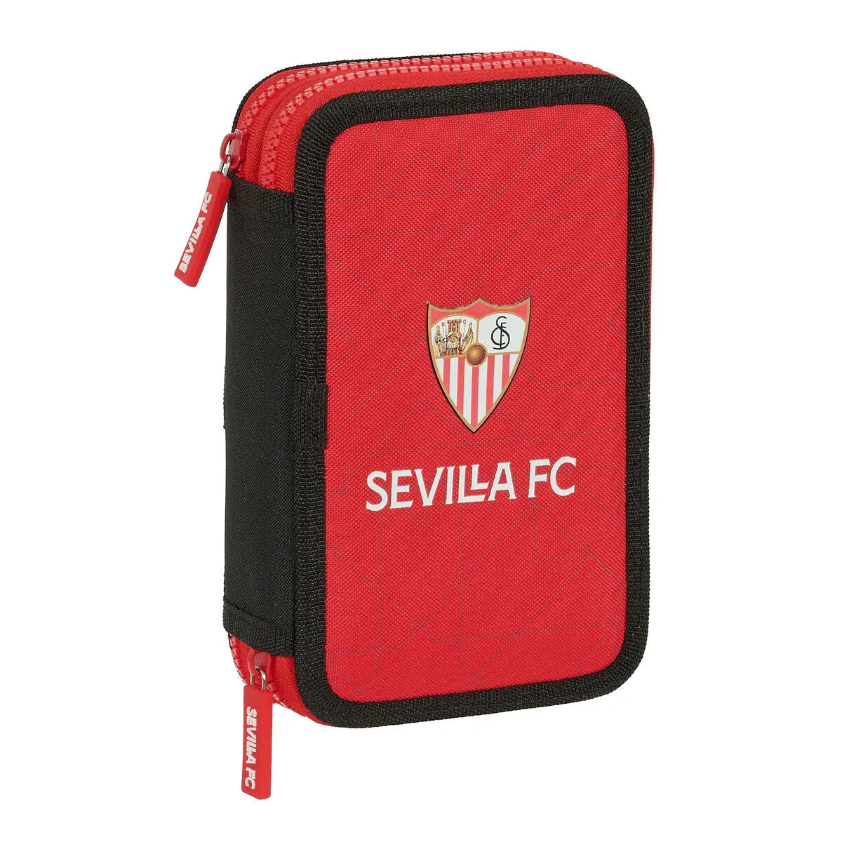 Dvojitý Peračník Plumier Sevilla Fútbol Club čierna červená 12.5 x 19.5 4 Cm (28 Pcs) - Peračníky s Vybavením