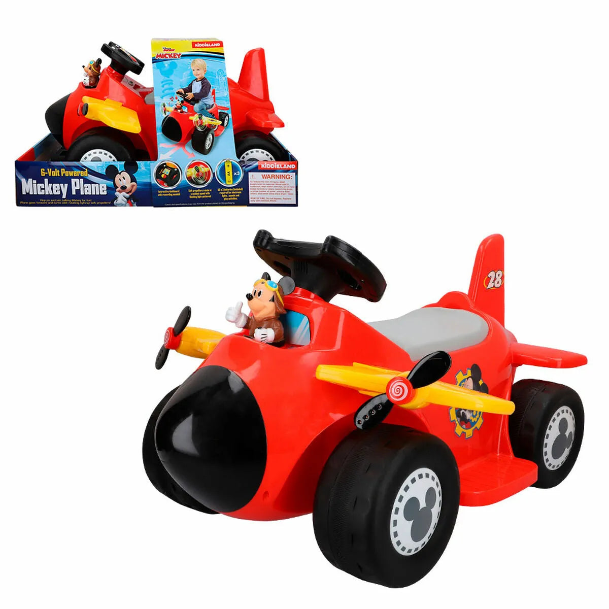 Elektrické Auto pre Deti Mickey Mouse Batérie Malé Lietadlo 6 v - Hračky a Hry Outdoor športy