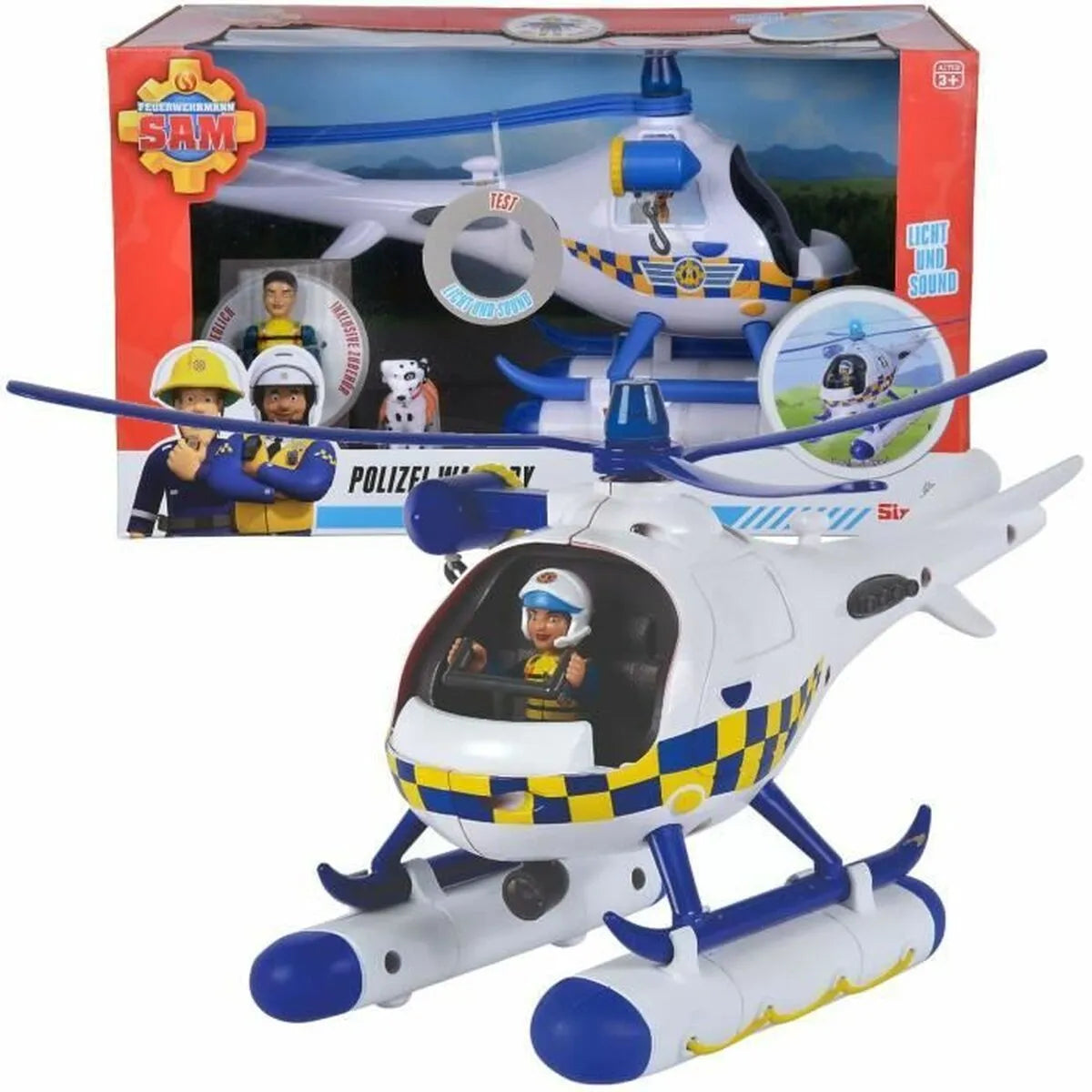 Helikoptéra Simba Fireman Sam Wallaby Police Helicopter - Hračky a Hry Bábiky Postavičky