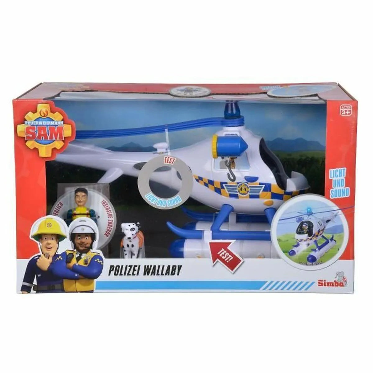 Helikoptéra Simba Fireman Sam Wallaby Police Helicopter - Hračky a Hry Bábiky Postavičky