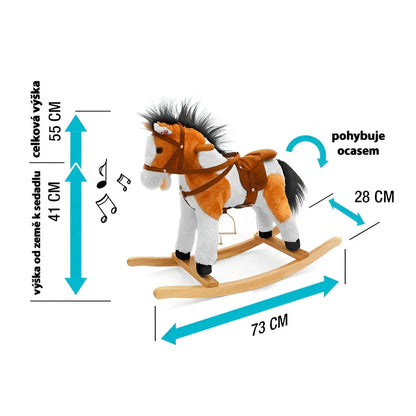 Hojdací Koník s Melódiou Milly Mally Jurášek Tmavo Hnedý - Hojdacie Hračky - Milly Mally