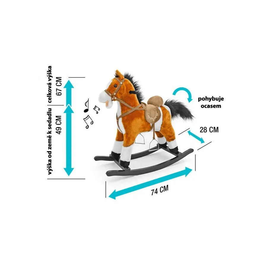 Hojdací Koník s Melódiou Milly Mally Mustang Tmavo Hnedý - Hojdacie Hračky - Milly Mally