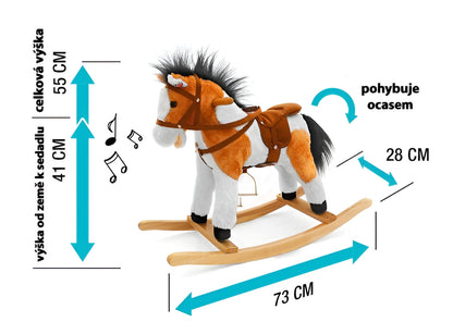 Hojdací Koník s Melódiou Milly Mally Jurášek Tmavo Hnedý - Hojdacie Hračky - Milly Mally