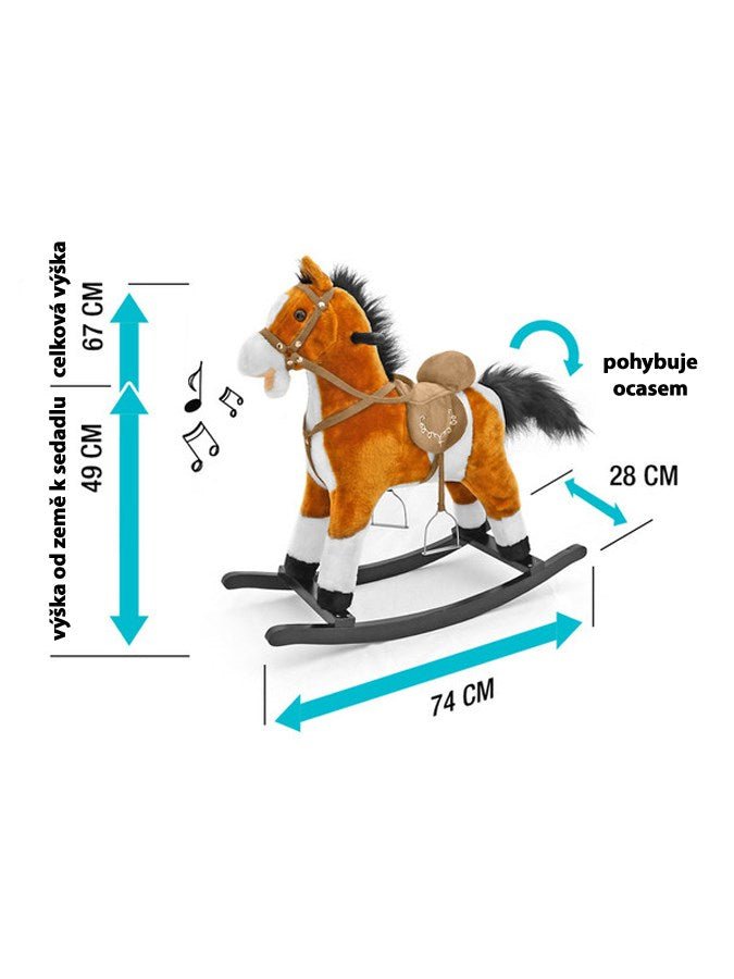 Hojdací Koník s Melódiou Milly Mally Mustang Tmavo Hnedý - Hojdacie Hračky - Milly Mally