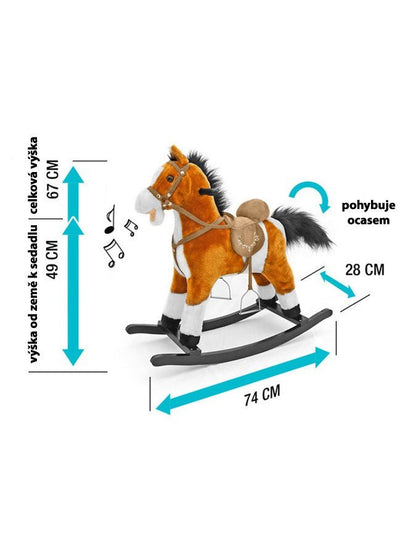 Hojdací Koník s Melódiou Milly Mally Mustang Tmavo Hnedý - Hojdacie Hračky - Milly Mally