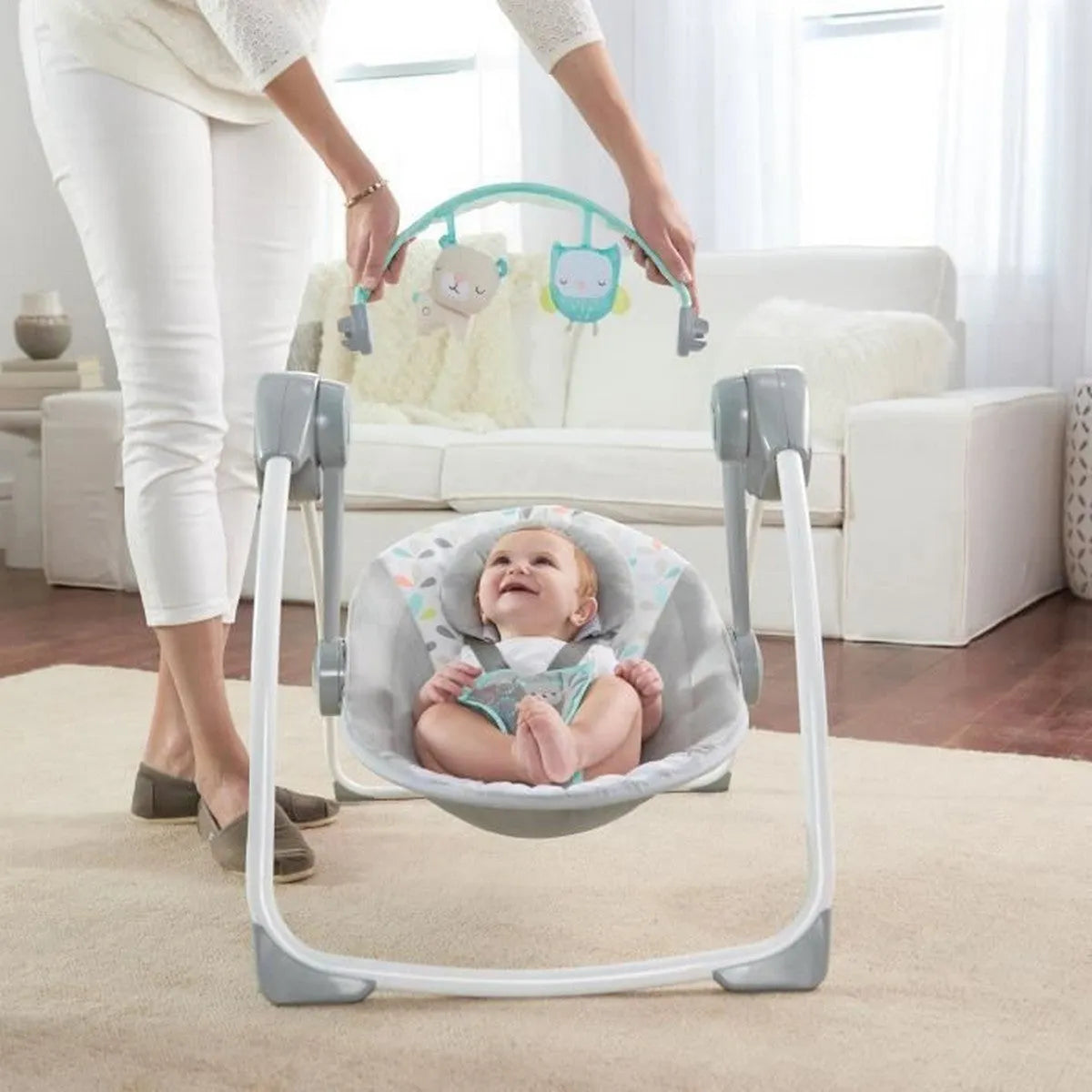 Hojdacie Kreslo Ingenuity Comfort 2 Go ™ Compact Swing Fanciful Forest - Dieťa činnosť a Zábava