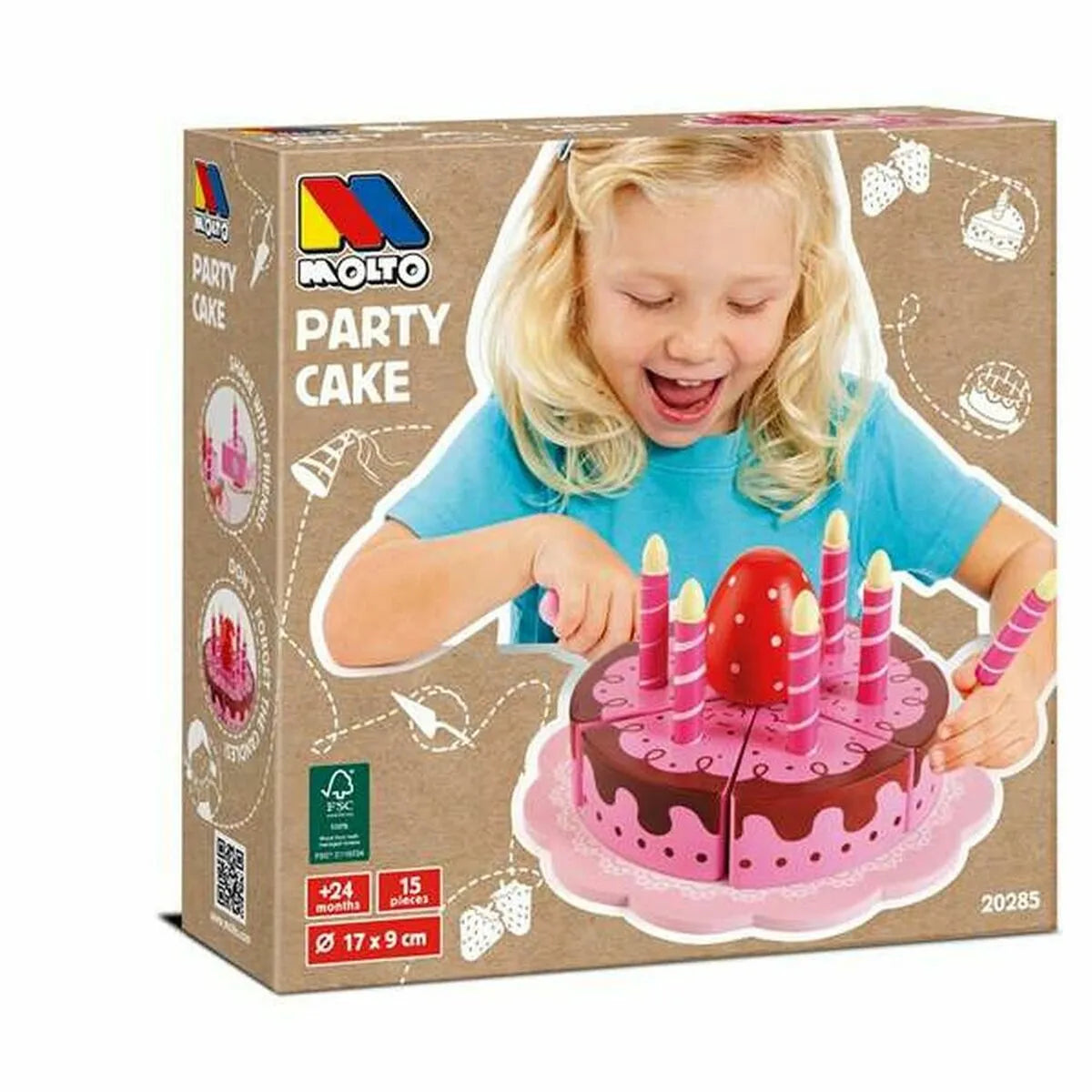 Hra na Vzdelávanie Detí Moltó Party Cake - Hračky a Hry Napodobňovacie