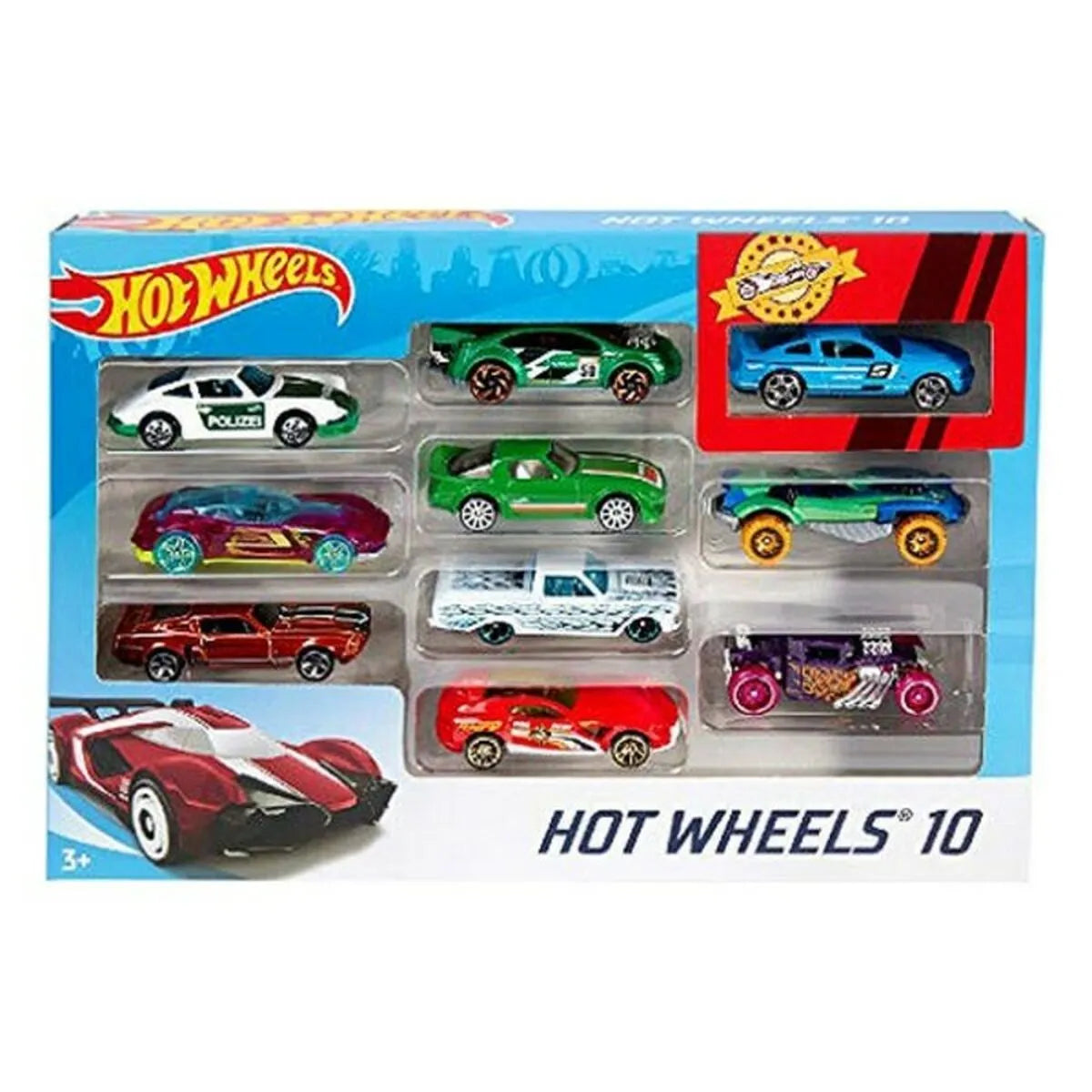 Hracia Sada Dopravných Prostriedkov Hot Wheels Kov (10 Pcs) - Autá