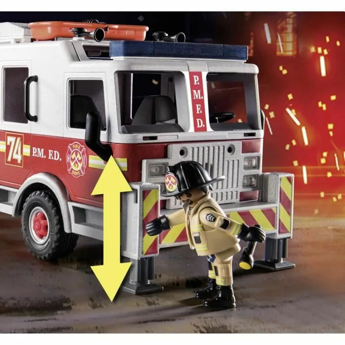 Hracia Sada Dopravných Prostriedkov Playmobil Fire Truck With Ladder 70935 113 Kusy - Hracie Sady