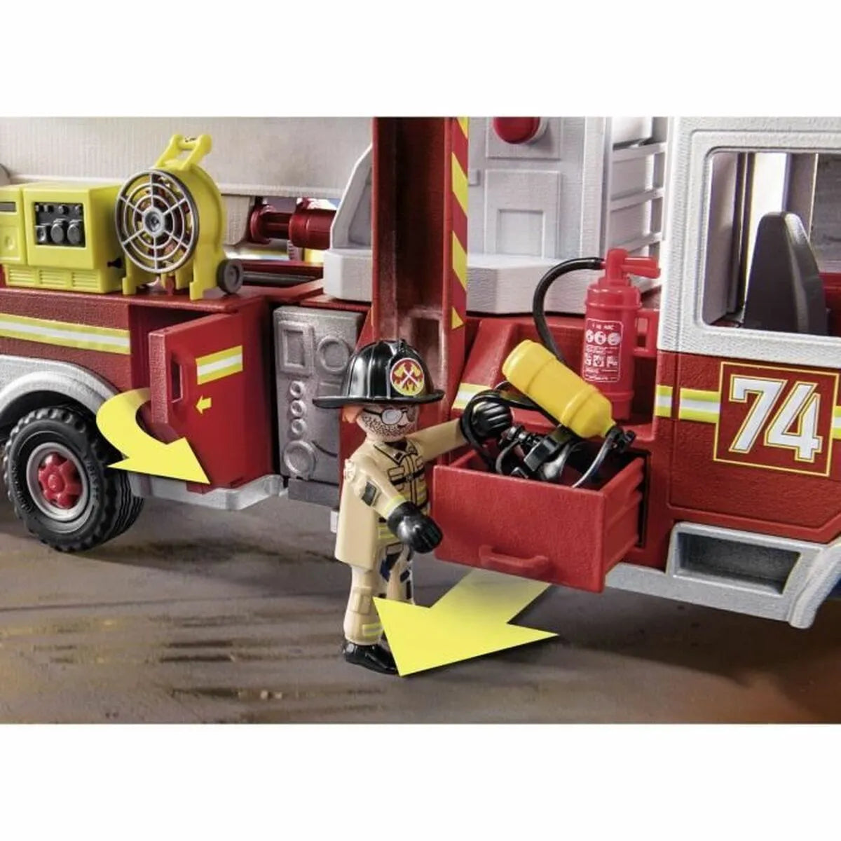 Hracia Sada Dopravných Prostriedkov Playmobil Fire Truck With Ladder 70935 113 Kusy - Hracie Sady