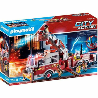 Hracia Sada Dopravných Prostriedkov Playmobil Fire Truck With Ladder 70935 113 Kusy - Hracie Sady