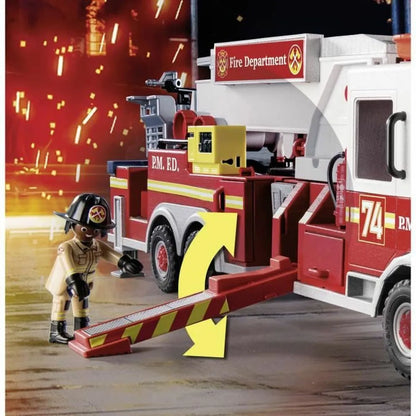 Hracia Sada Dopravných Prostriedkov Playmobil Fire Truck With Ladder 70935 113 Kusy - Hracie Sady