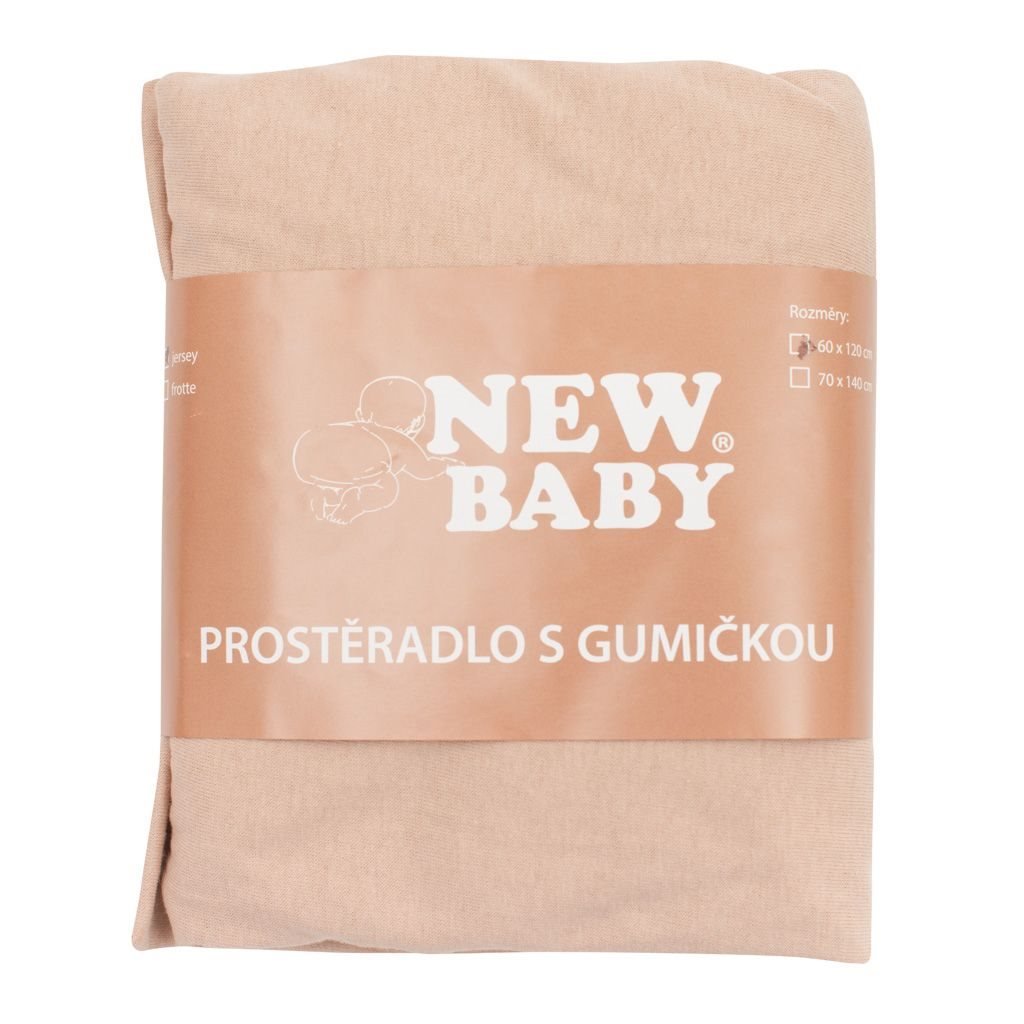 Jersey Prestieradlo do Postieľky New Baby 120x60 Béžové - Prestieradlá - New Baby