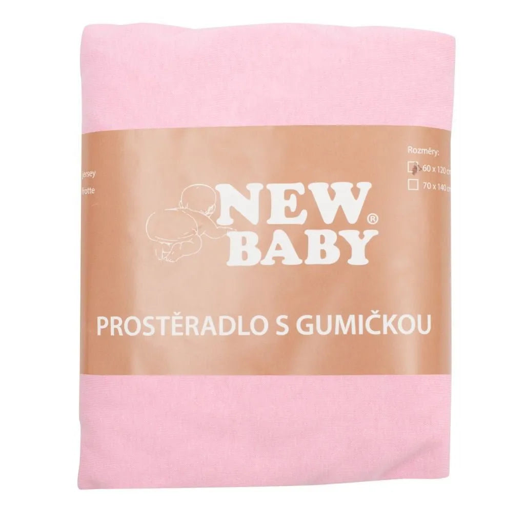 Jersey Prestieradlo do Postieľky New Baby 120x60 Ružové - Prestieradlá - New Baby