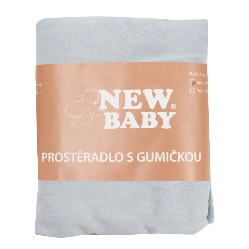 Jersey Prestieradlo do Postieľky New Baby 120x60 Sivé - Prestieradlá - New Baby