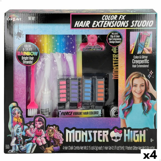 Kadernícky Set Monster High Príčesky na Predlženie Vlasov (4 Kusov) - Hračky a Hry Kostýmy Príslušenstvo